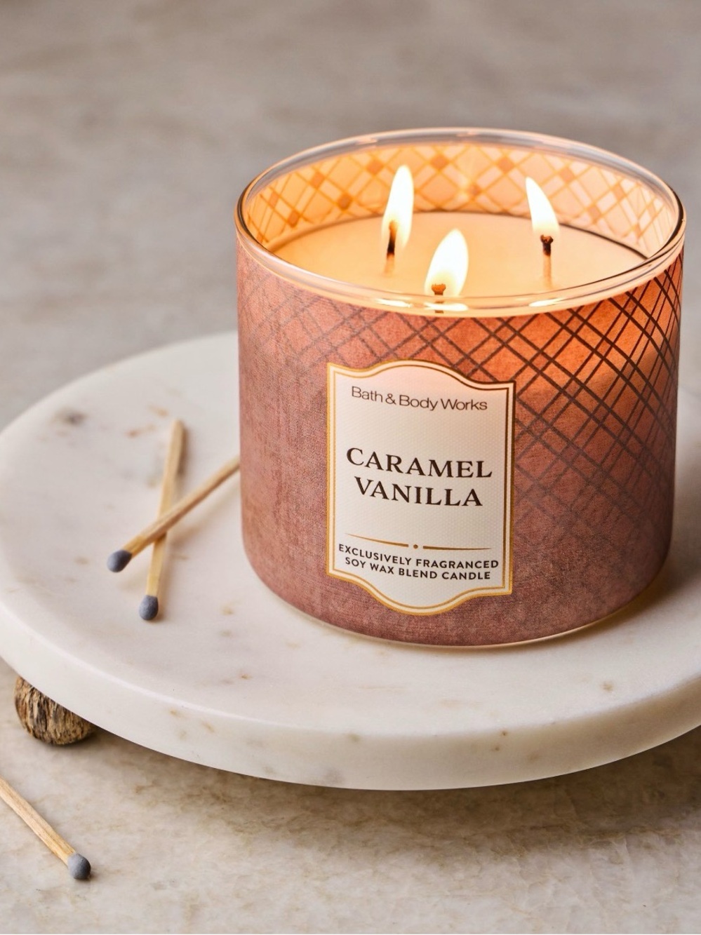 Bath and Body Works CARAMEL VANILLA 3 wick candle 14.5oz